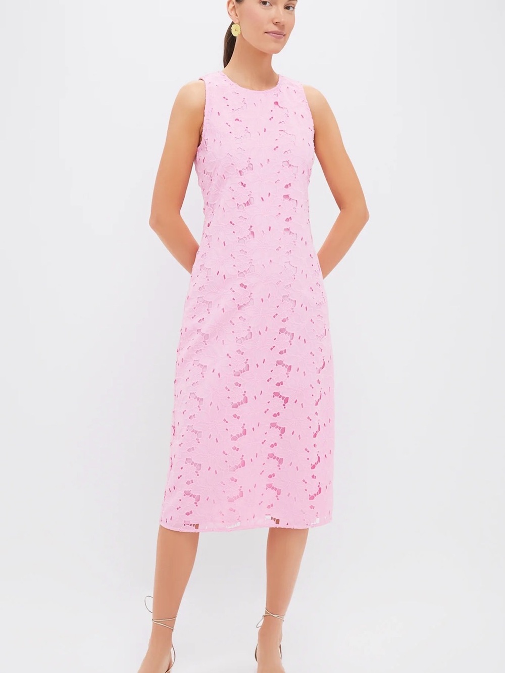 Tuckernuck Hyacinth House Pink Sleeveless Lace Midi Dress